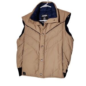 VTG 80s Altra Down Puffer Vest USA Made Boulder CO men sz S - Fades